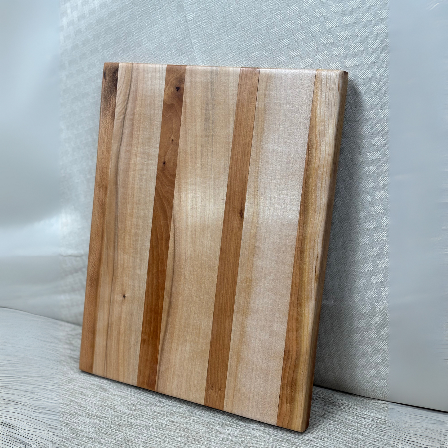 Light Wood Cutting Board with Accent Stripes