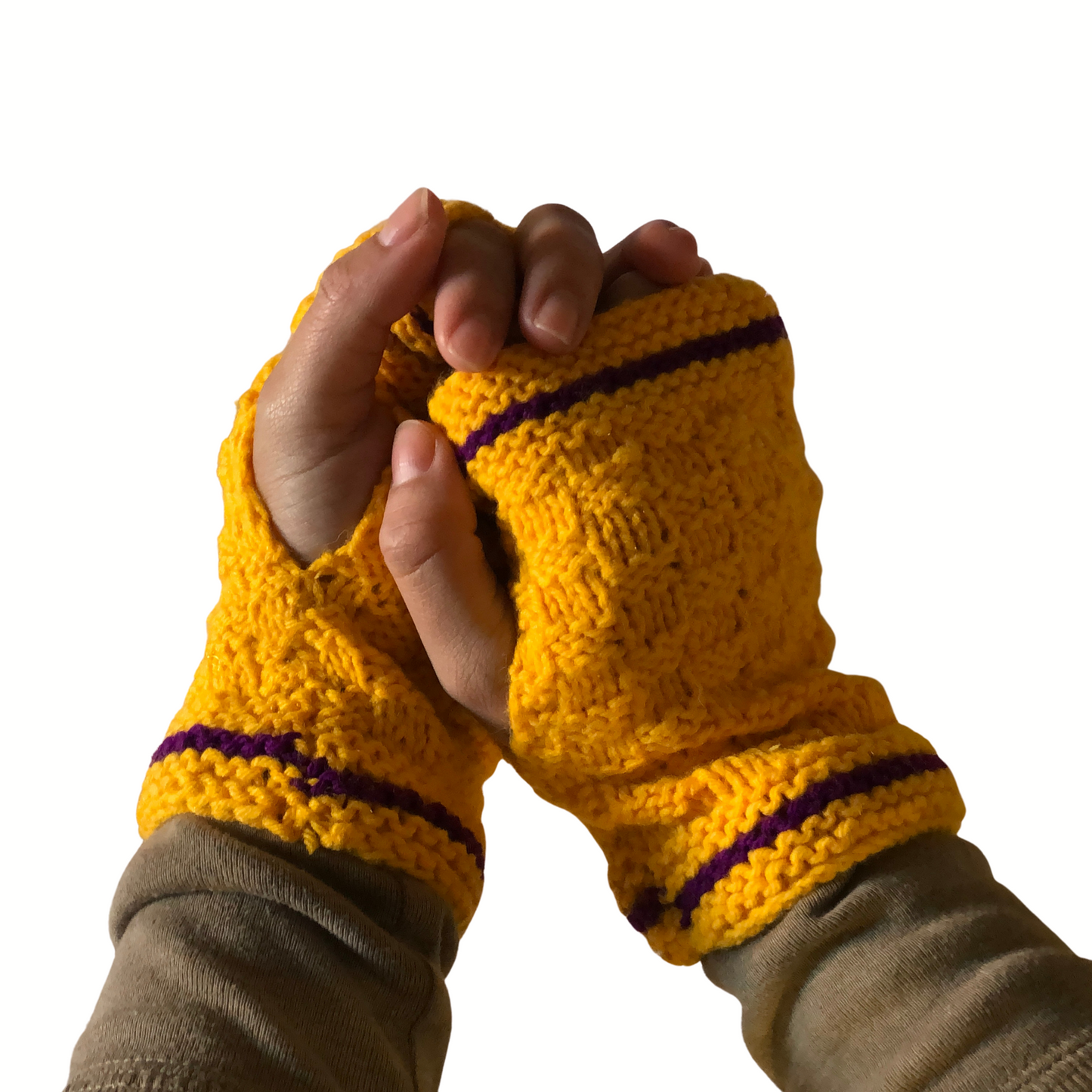 Adult Yellow Knit Handwarmers
