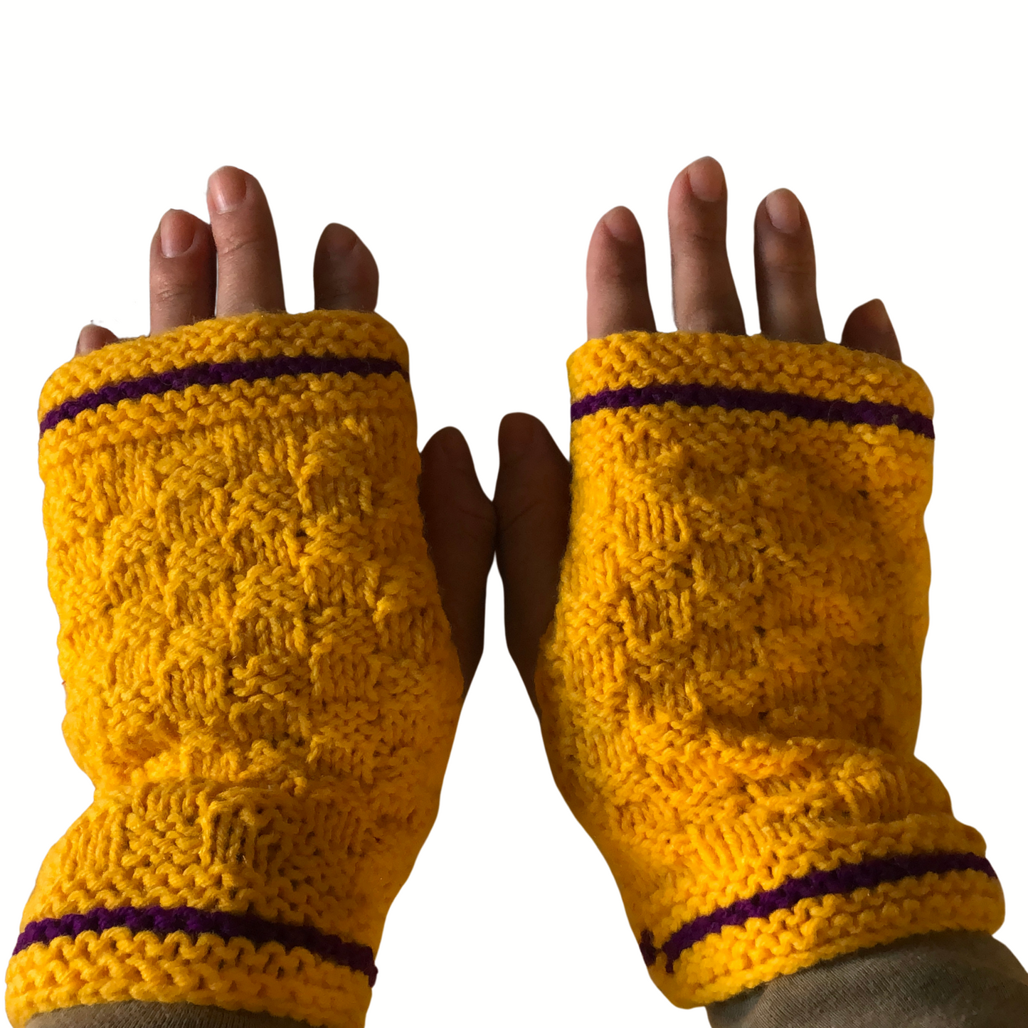 Adult Yellow Knit Handwarmers