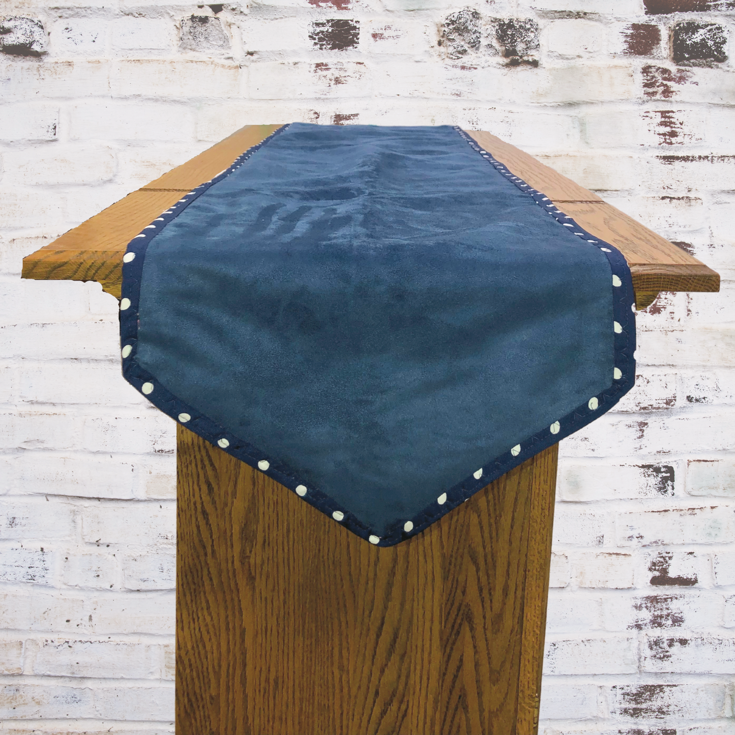 Blue Suede Polka Dots