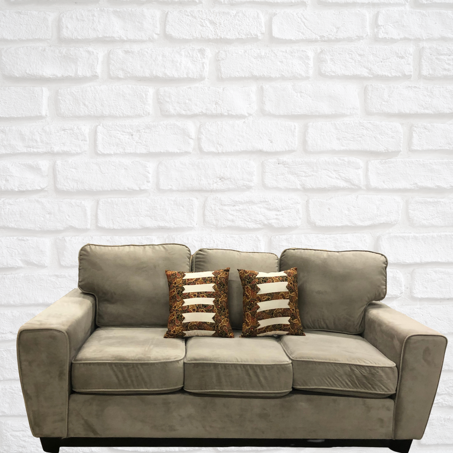 Warm Paisley Stripes Set of 2