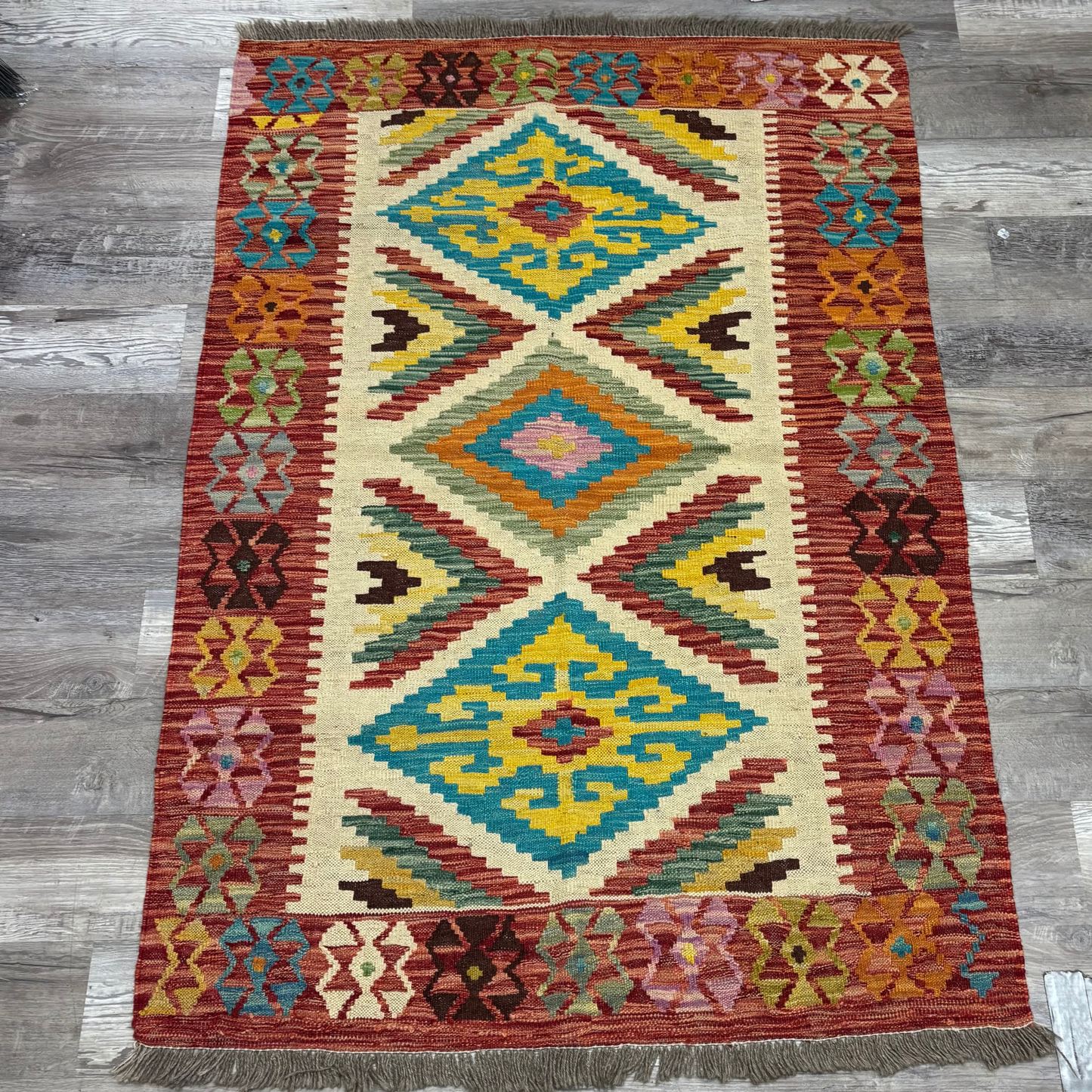 Large Red Afghan Rug