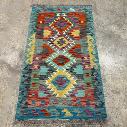 Blue Afghan Rug Runner