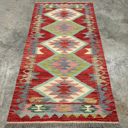 Red Afghan Rug Runner