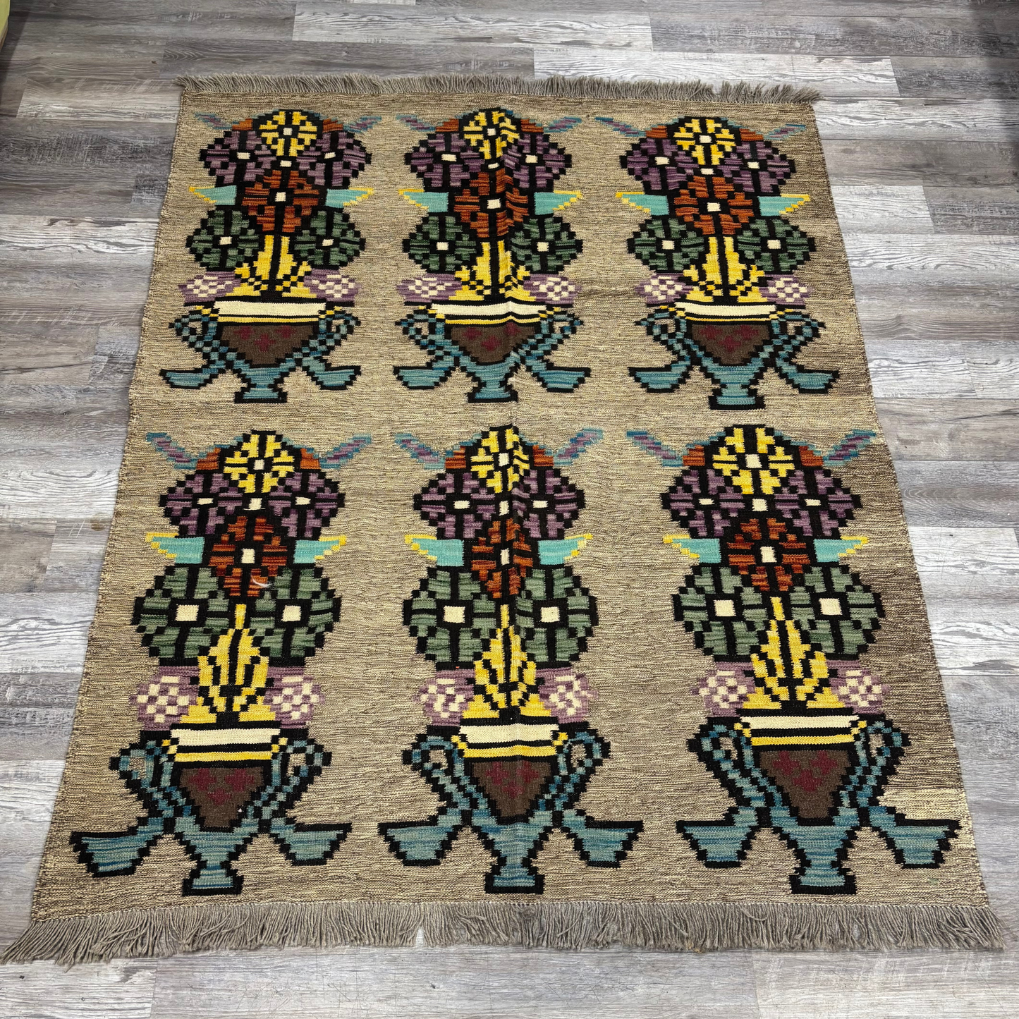 Large Flower Pots Rug