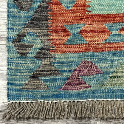 Blue Afghan Rug Runner