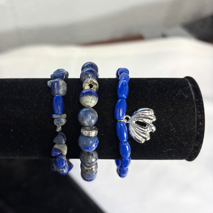 Blue Sea Stones Bracelet Set