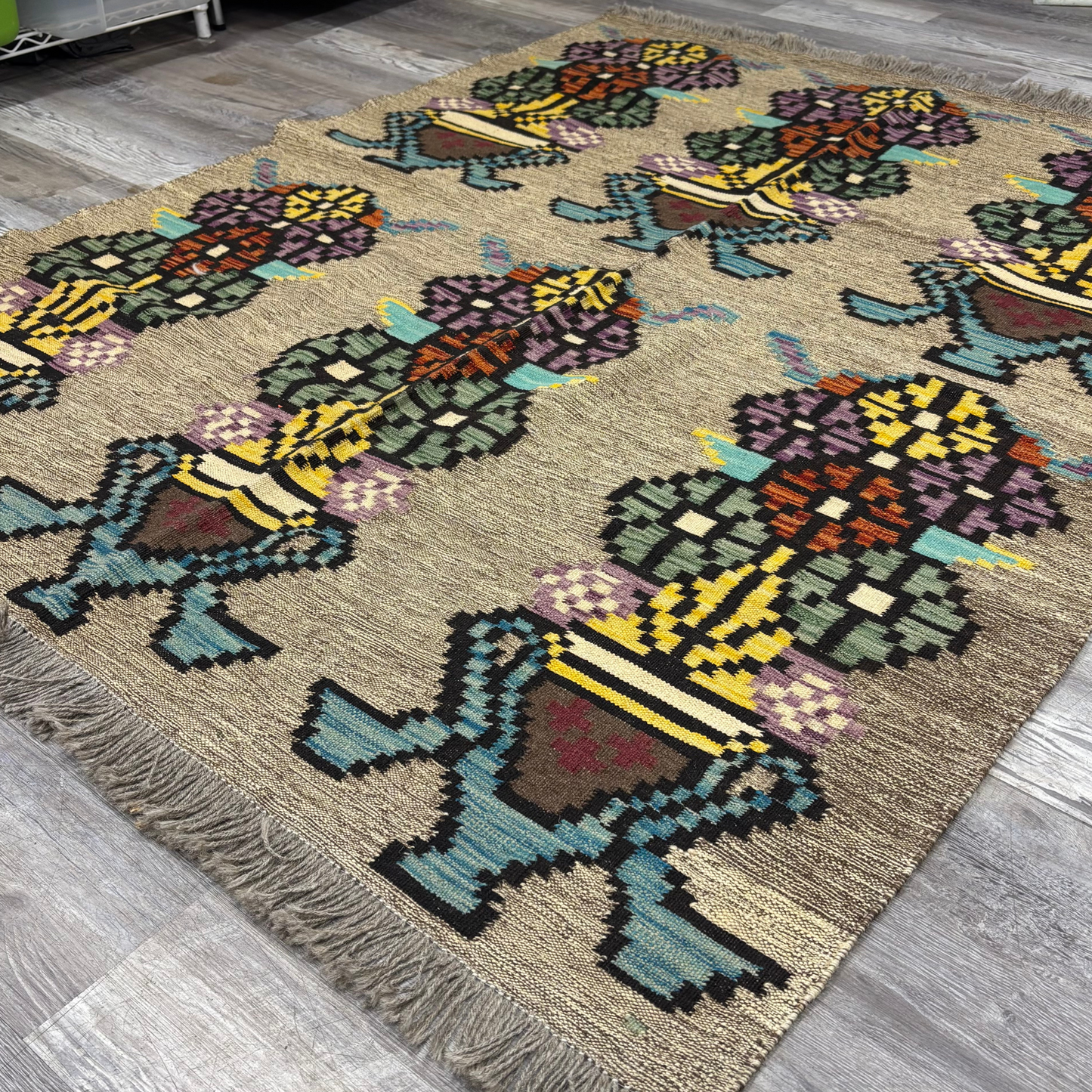 Large Flower Pots Rug