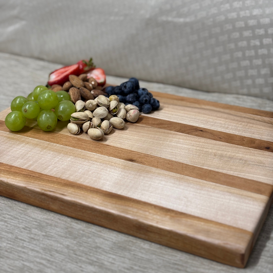 Light Wood Cutting Board with Accent Stripes