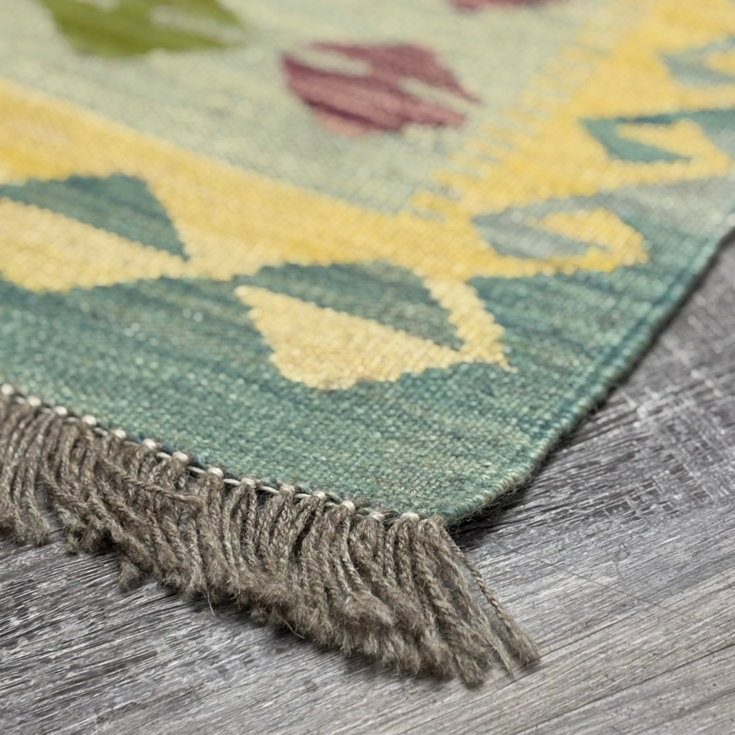 Small Light Blue Afghan Rug