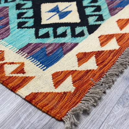 Small Orange/Teal Rug