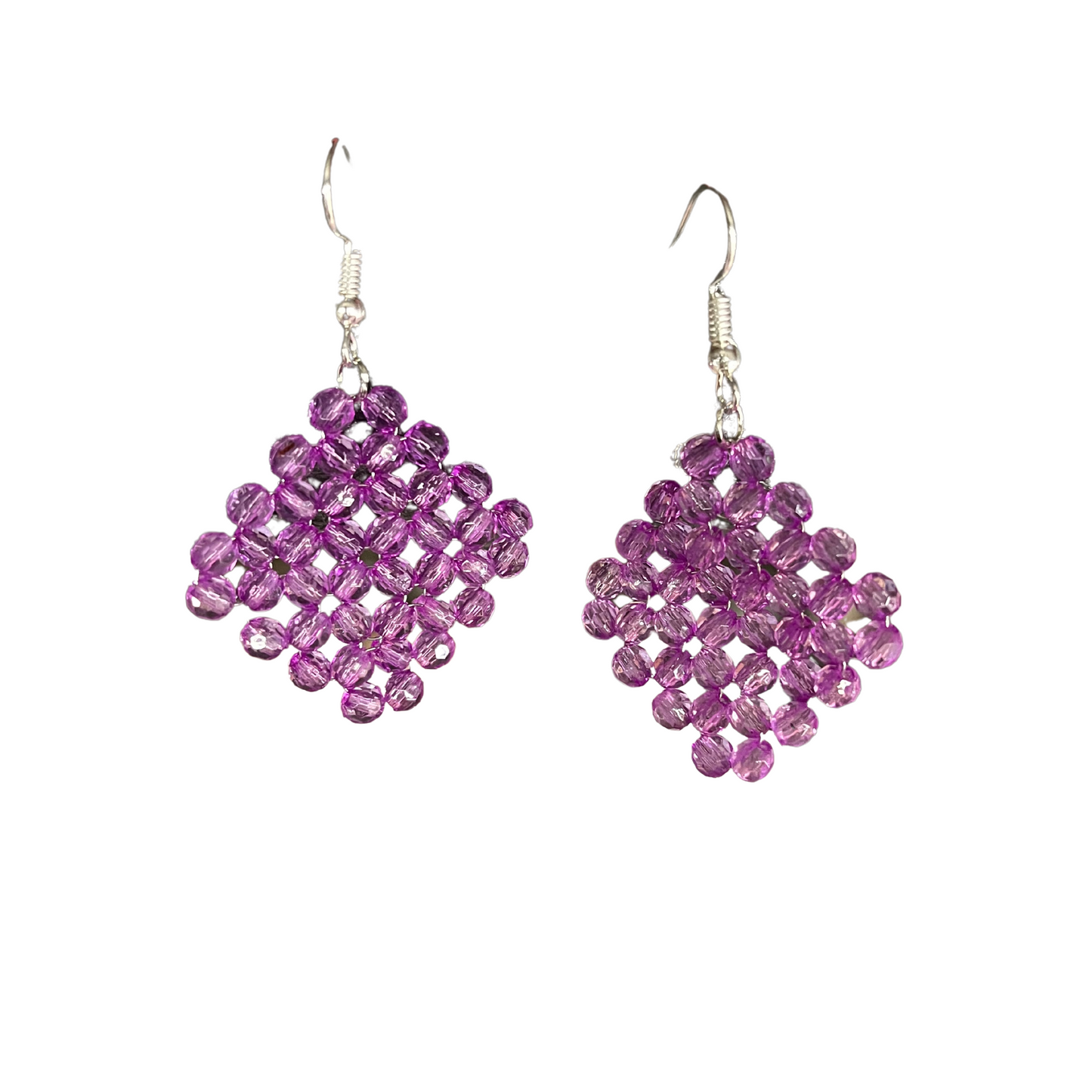 Purple Grid Earrings