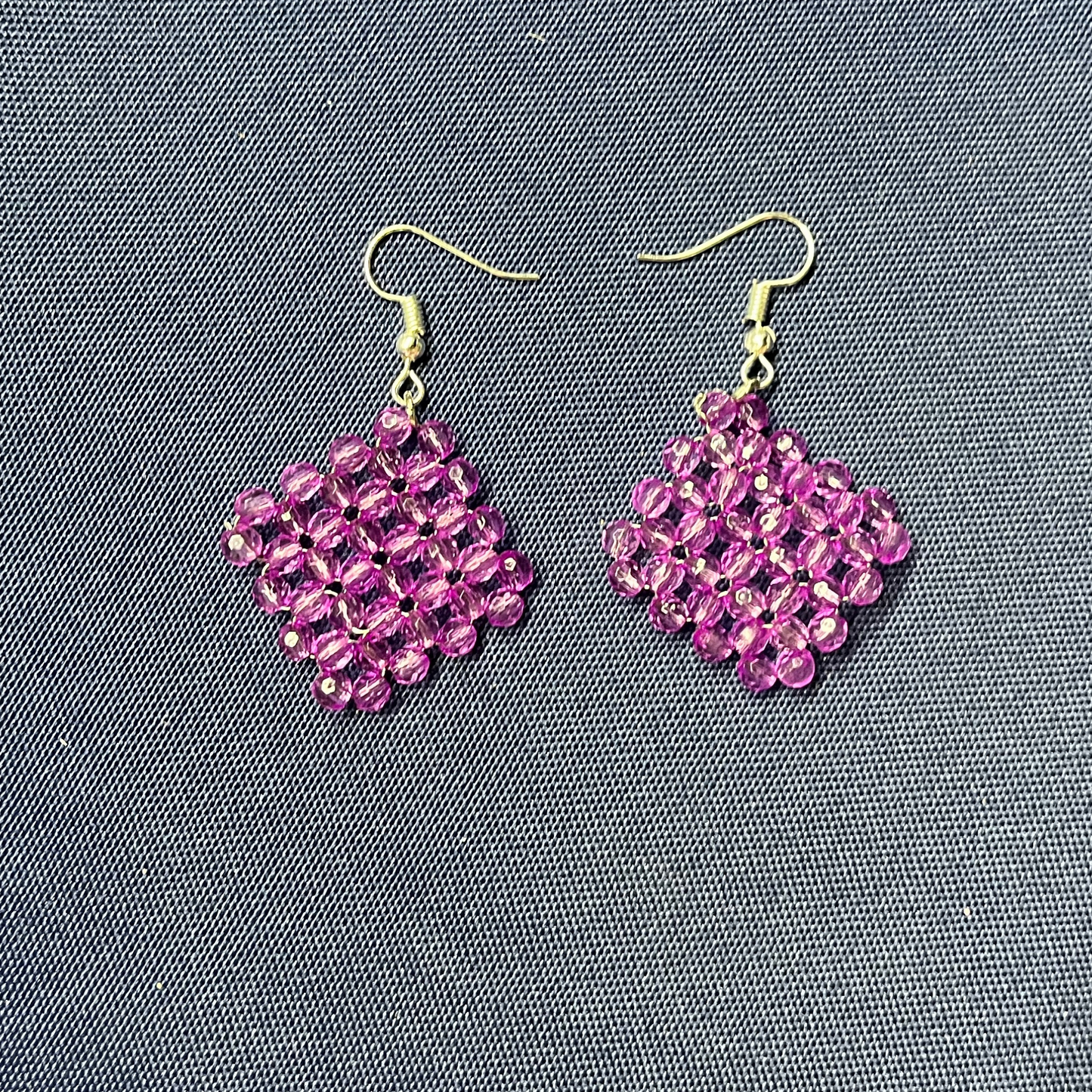 Purple Grid Earrings