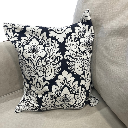 Black and White Damask Pillow Cover