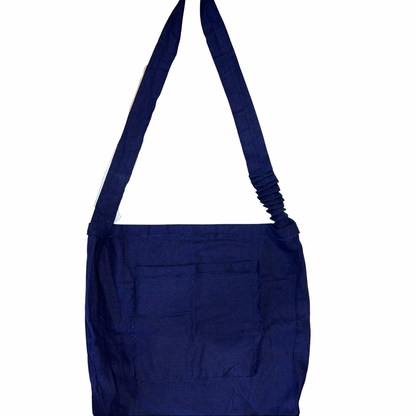 Cinched Strap Navy Blue Tote
