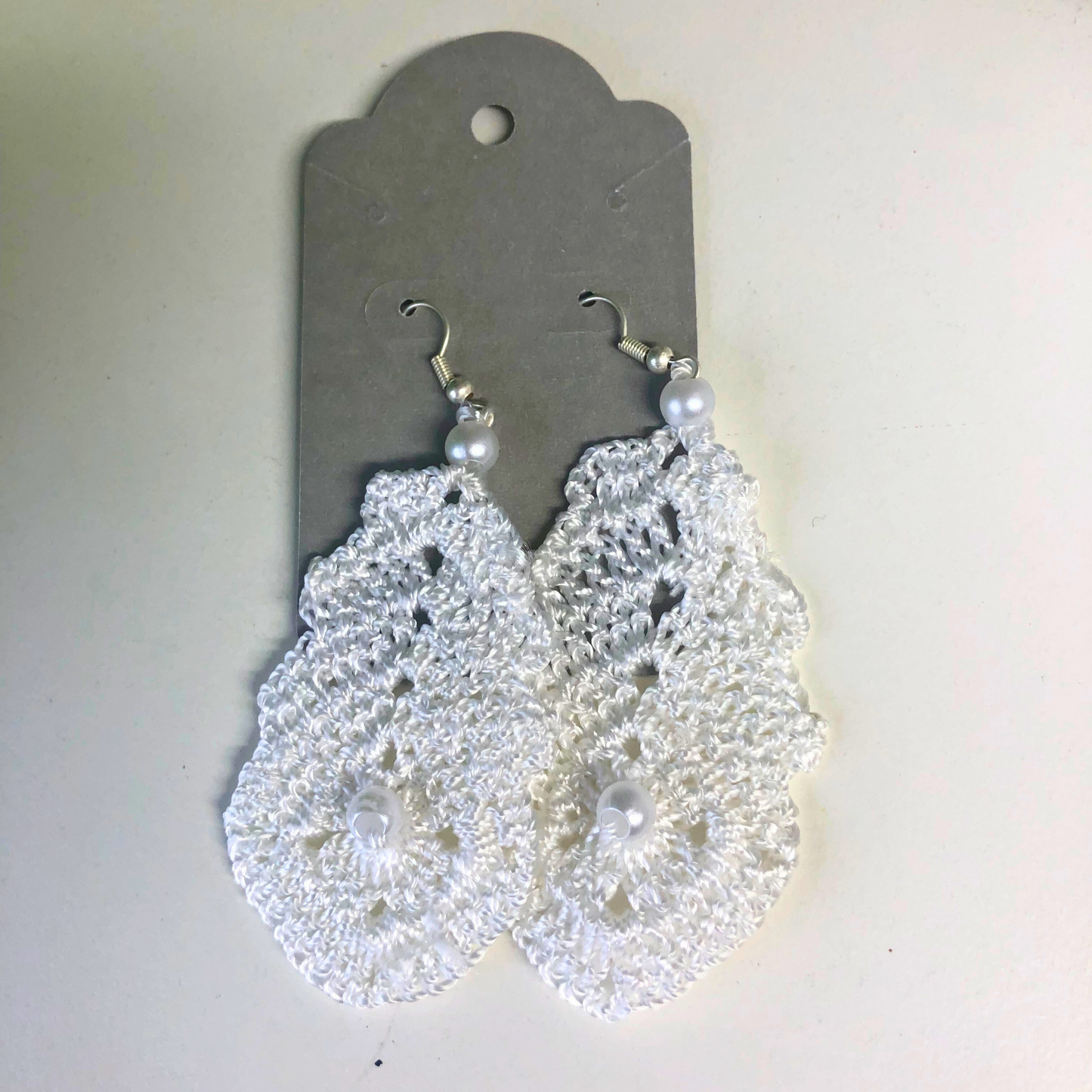 Abstract White Earrings