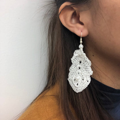 Abstract White Earrings