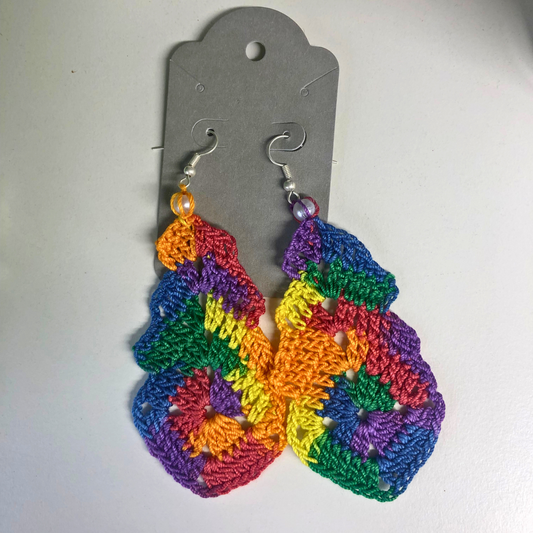 Rainbow Crochet Earrings