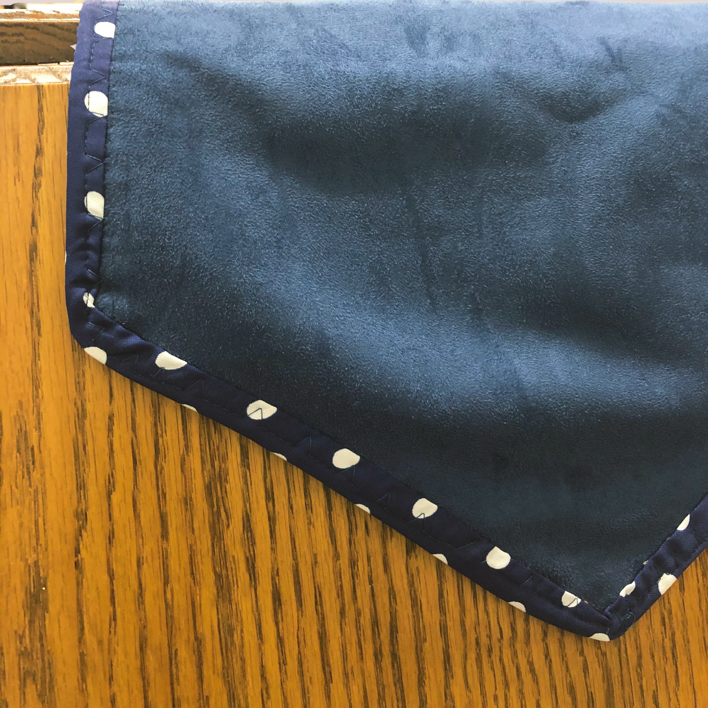 Blue Suede Polka Dots