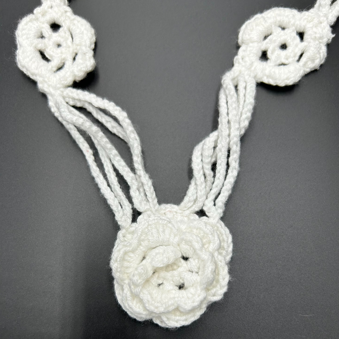 White Crochet Rose
