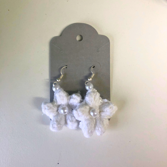 White Flower Earrings